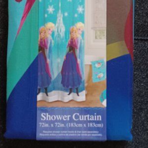 Disney Frozen Anna & Elsa Fabric Shower Curtain Kids Bathroom - NEW!